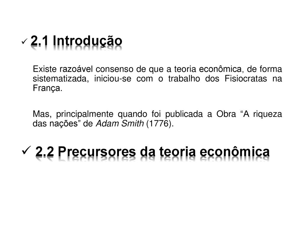 OS PRECURSORES DA TEORIA ECONÔMICA ppt carregar